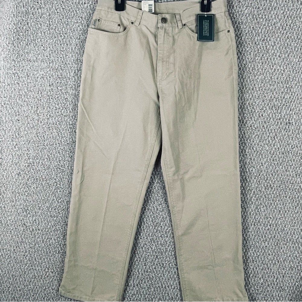 Vintage Ralph Lauren Pants Womens 12 Cotton Twill 5 Pocket Quiet Luxury NWT 15